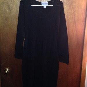 Black sweater dress.
