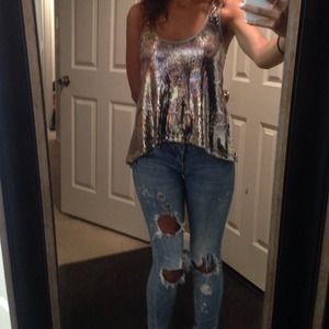 Sequin tank top