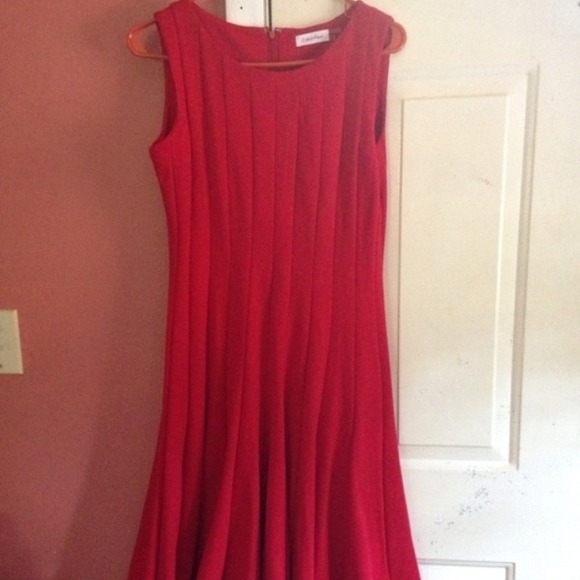Red Calvin Klein dress