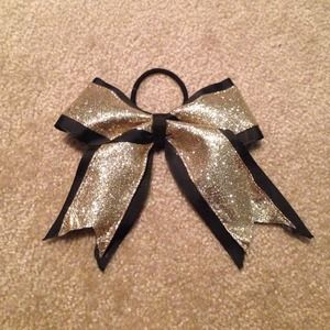 Black and gold cheer bow