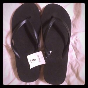 Black flip flops new! With tags