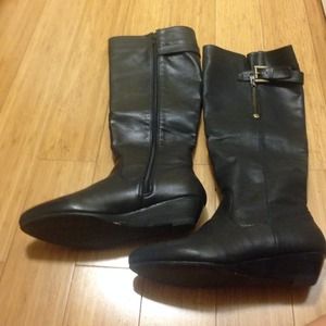 Steve Madden black mid high boots