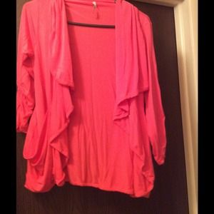 Coral cardi with pockets