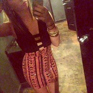 Sexy Aztec Dress with Open Back