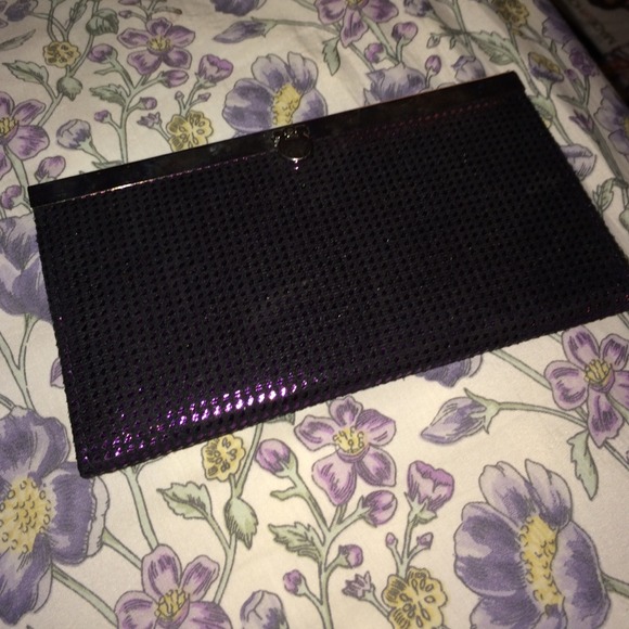 Black and metallic purple wristlet/wallet