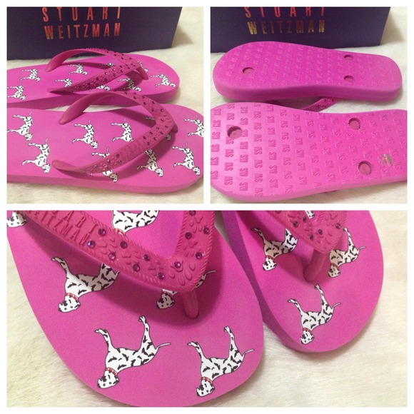 Stuart Weitzman Unique Flip Flop 'Surfer' Fuchsia - Picture 2 of 4