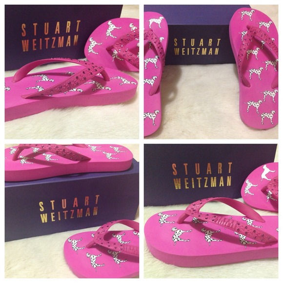 Stuart Weitzman Unique Flip Flop 'Surfer' Fuchsia - Picture 3 of 4