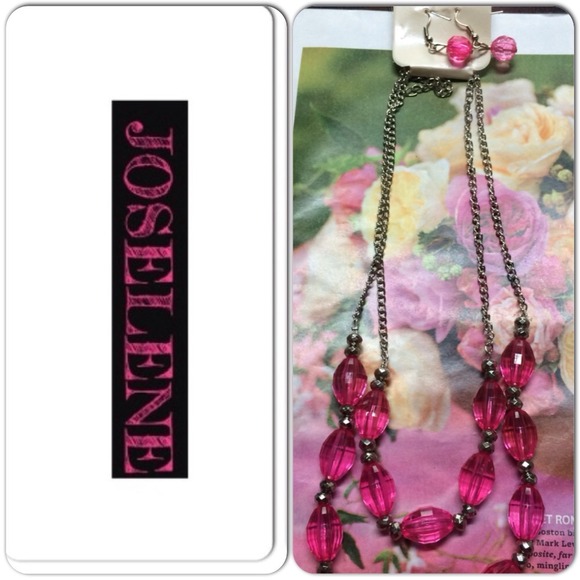 My Style Pink and Silver Necklace Set