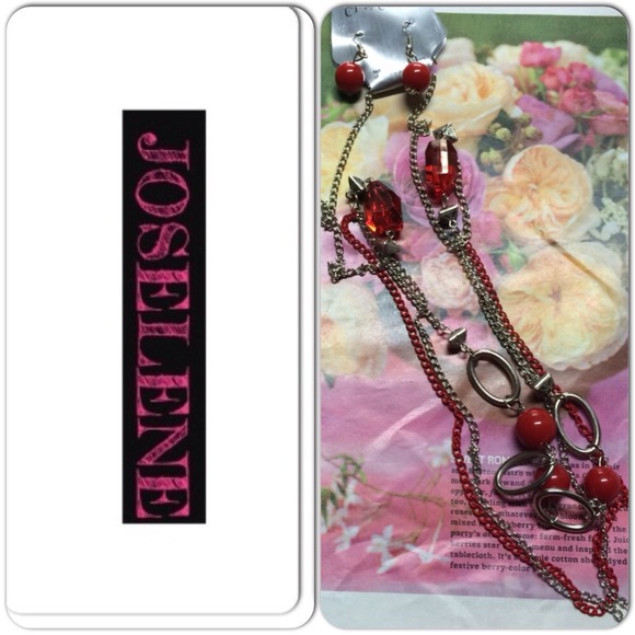My Style Red and Silver Necklace Set