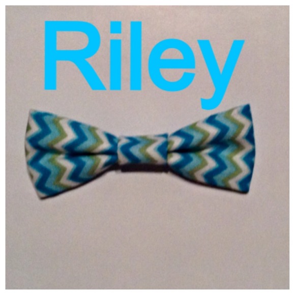 Chevron doggie bow with collar