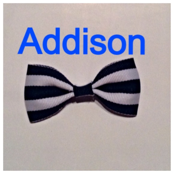 Nautical stripe doggie bow collar