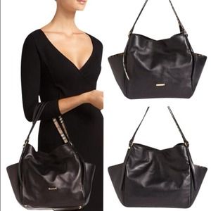 Black Leather Burberry Canterbury Tote