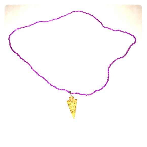 Beaded arrowhead necklace.