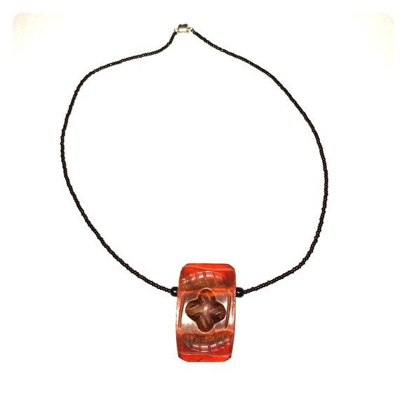 Topaz Colored medallion necklace