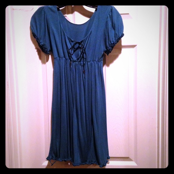 Teal cotton Babydoll with Cap Sleeves & Dress - Picture 1 of 3