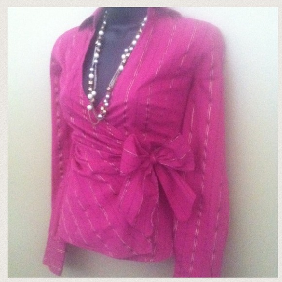 Gently loved Express pink wrap blouse