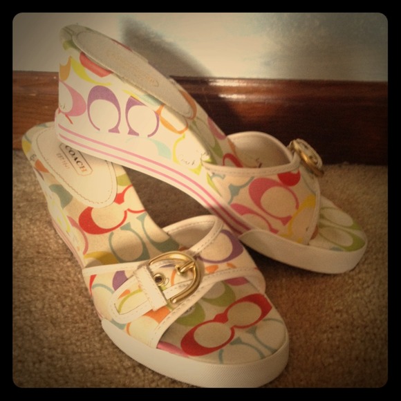 Coach Shoes - Coach Multi-Colored Signature Wedges