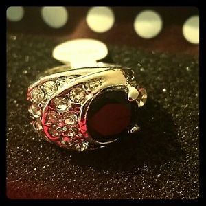 ❤ 5.5 Ring Black Gemstone Plated CZ❤