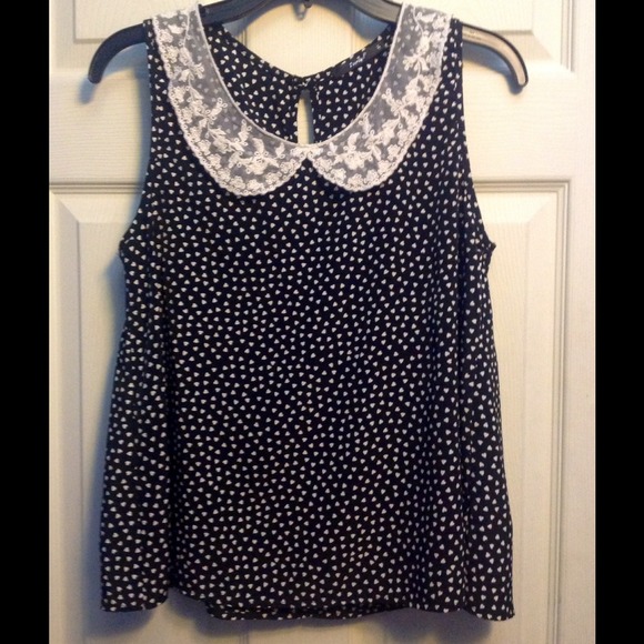 Polka dot flowy top