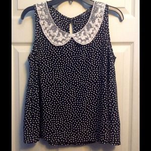 Polka dot flowy top