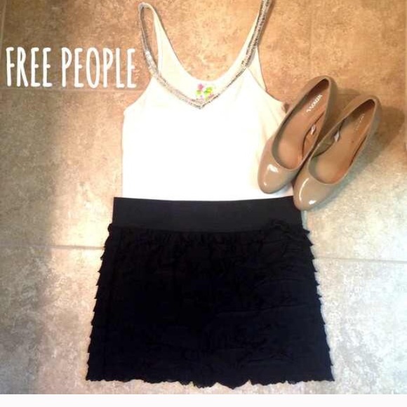 Free People Black Ruffle Layer Skirt - Picture 4 of 4