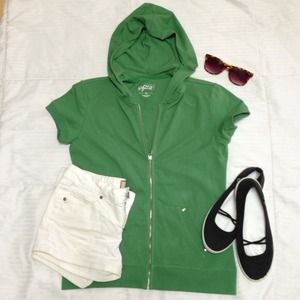 Short Sleeve Zip-Up Hoodie