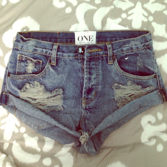 One Teaspoon "Bandit" denim shorts in "Pharaoh"