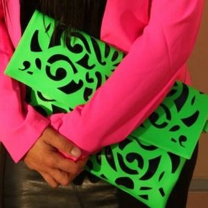 Neon green clutch