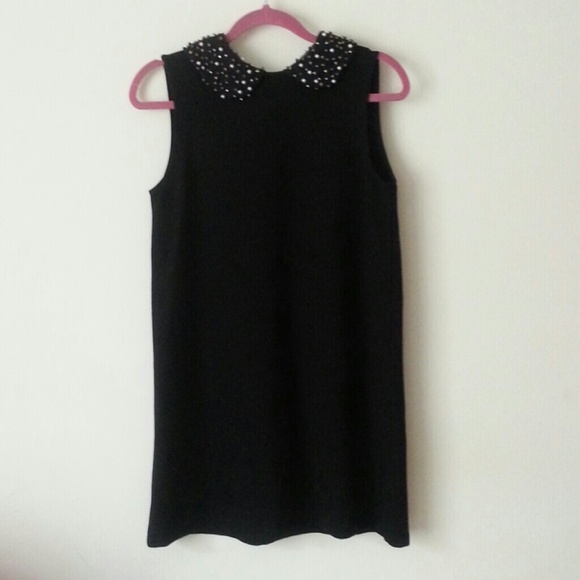 Zara embellished collar shift dress