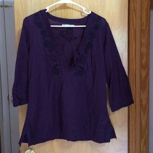 Maurice's purple button tunic dressy top