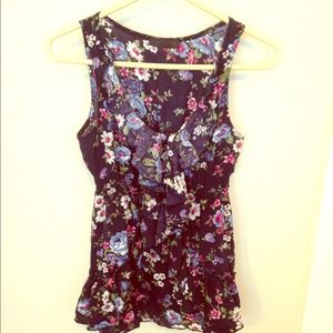 Dark blue floral tank