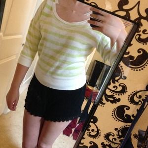 American eagle striped off the shoulder sweatshirt