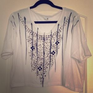 White Studded Crop Top