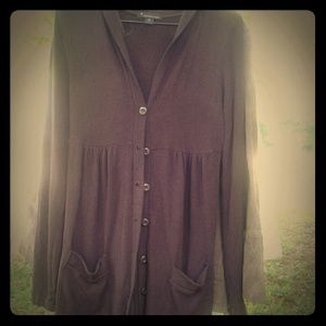 Brown babydoll sweater w/hood