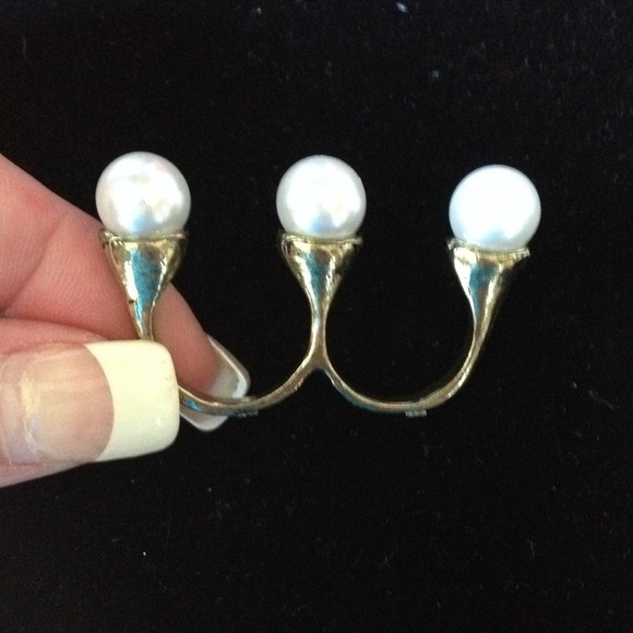 Pearl double finger ring. - Picture 4 of 4