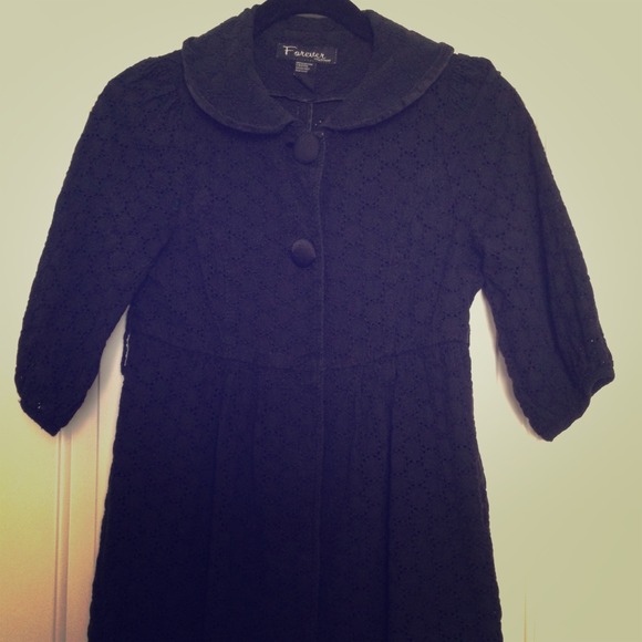 Black Button Up Dress Top