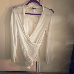 White, lace back cardigan