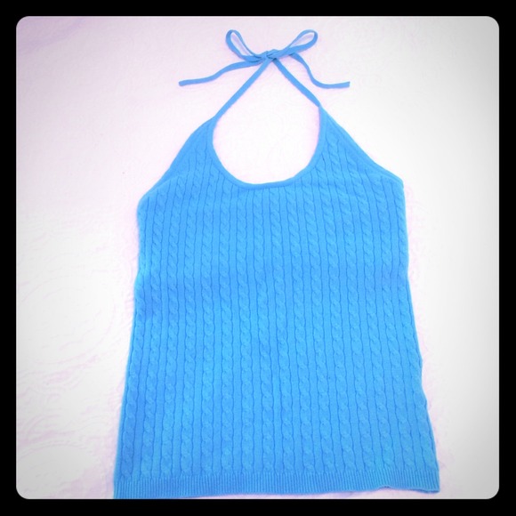Gap Cableknit Halter Top in Ocean Blue