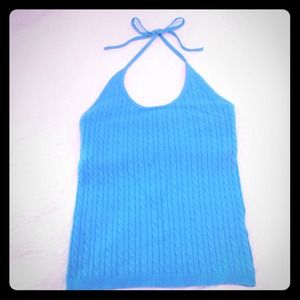 Gap Cableknit Halter Top in Ocean Blue