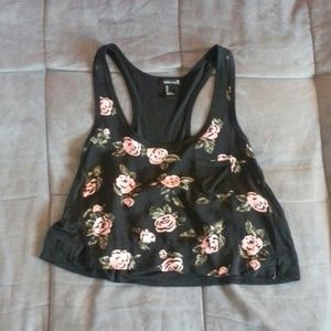 Cropped floral tank top