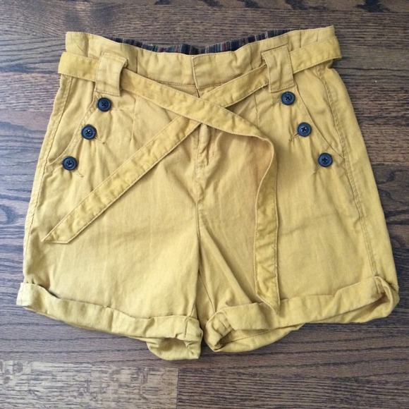 SOLD Anthropologie Mustard High Waisted Shorts