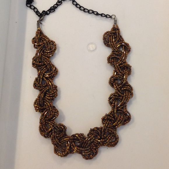 Gold seed beads necklace