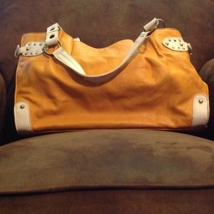 Yellow and White Purse