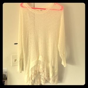 ✖️TRADED 💕LF Millau White Lace Trim Sweater