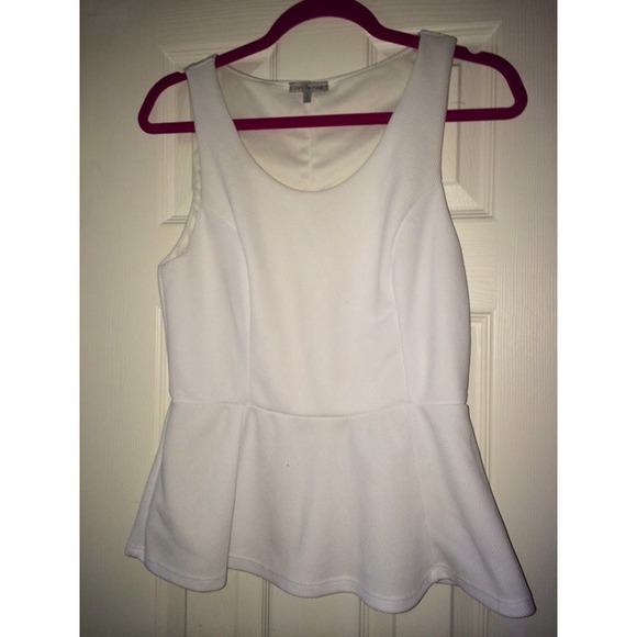 White peplum top! Size Large - Picture 1 of 1