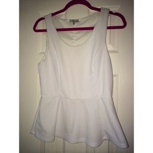 White peplum top! Size Large