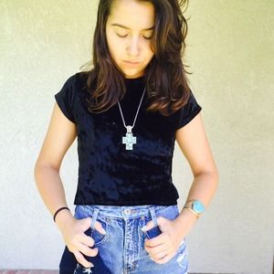 Brandy Melville velvet crop top