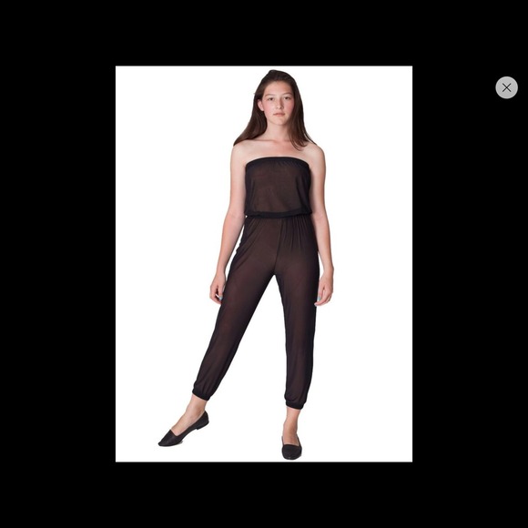 American apparel mesh see through jumpsuit