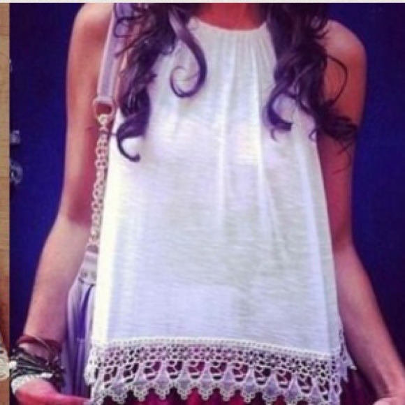SOLD LF lace trim halter