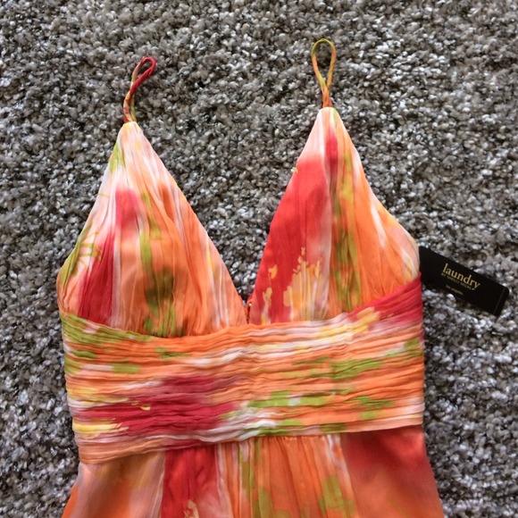 Laundry by Shelli Segal orange floral dress Size 2 - Picture 2 of 3